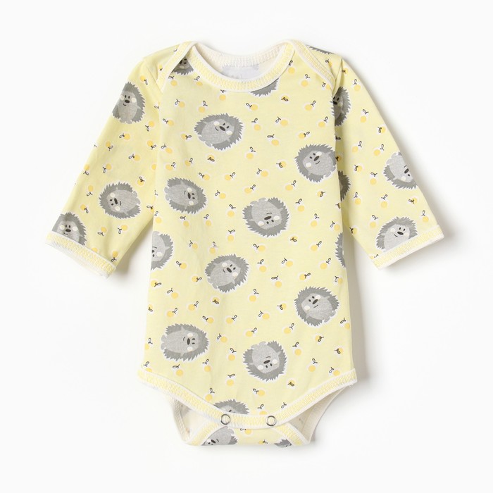 Боди Bloom Baby Ёжики с дл. рукавом, р. 74 см, желтый - Фото 1