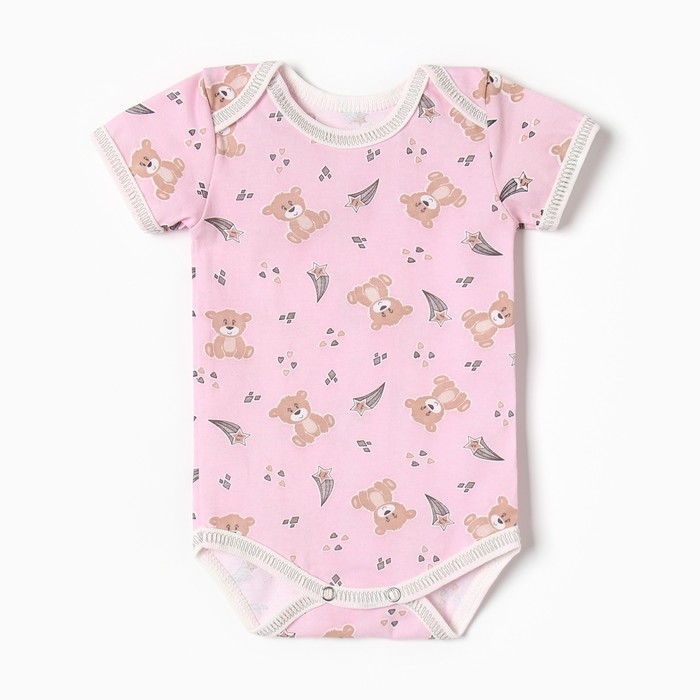 Боди Bloom Baby "Мишки" с коротким рукавом, рост 68 см, розовый - Фото 1