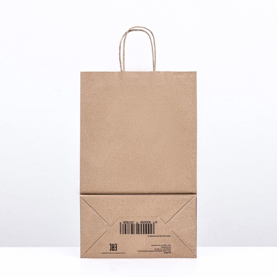 Пакет бумажный крафт 90 г/м², круглая ручка 22×12×34.5 см