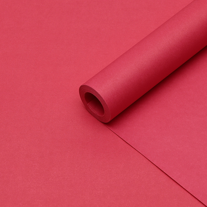 Бумага упаковочная крафт, розовая двусторонняя, 0,68 х 10±5% м - Фото 1