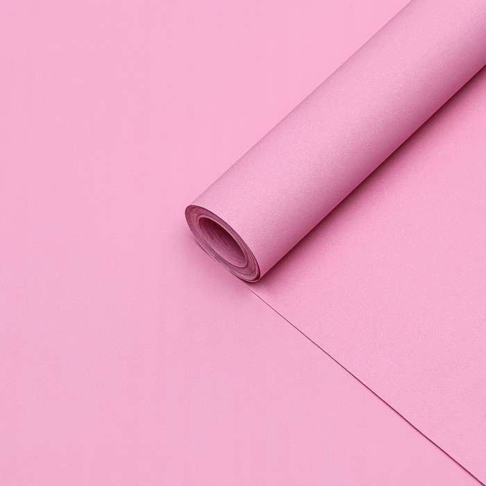 Бумага упаковочная крафт, светло-розовая, двусторонняя  0,68 х 10 м - Фото 1