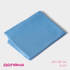Салфетки для стекол и зеркал Доляна, 2 шт., 40×50 см, голубые - Фото 1