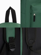 Рюкзак школьный на молнии, с карманом, однотонный, размер 30×14×41 см, насыщенно-зелёный - Фото 5