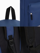 Рюкзак школьный на молнии, с карманом, однотонный, размер 30×14×41 см, синий - Фото 5