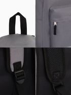 Рюкзак школьный на молнии, с карманом, однотонный, размер 30×14×41 см, серый - Фото 5