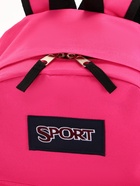 Рюкзак школьный на молнии, с карманом, однотонный, размер 30×14×41 см, фуксия - Фото 8