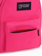 Рюкзак школьный на молнии, с карманом, однотонный, размер 30×14×41 см, фуксия - Фото 9