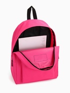 Рюкзак школьный на молнии, с карманом, однотонный, размер 30×14×41 см, фуксия - Фото 4