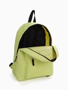 Рюкзак школьный на молнии, с карманом, однотонный, размер 30×14×41 см, лимонно-жёлтый - Фото 8