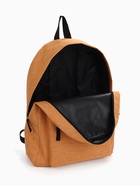 Рюкзак школьный на молнии, с карманом, однотонный, размер 30×14×41 см, оранжевый - Фото 4