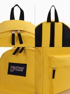 Рюкзак школьный на молнии, с карманом, однотонный, размер 30×14×41 см, жёлтый - Фото 2