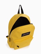Рюкзак школьный на молнии, с карманом, однотонный, размер 30×14×41 см, жёлтый - Фото 5