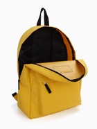 Рюкзак школьный на молнии, с карманом, однотонный, размер 30×14×41 см, жёлтый - Фото 6