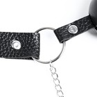 Кляп БДСМ с зажимами для сосков, кожа, металл, черный - Фото 6