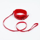 Эротический БДСМ набор, 8 предметов, металл, кожа, красный - Фото 6