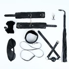 Эротический БДСМ набор, 8 предметов, металл, кожа, черный - Фото 13