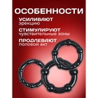 Эрекционные кольца, гелевый силикон, мягкие, набор 3 шт., чёрный - Фото 4