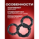 Эрекционные кольца, гелевый силикон, мягкие, набор 3 шт, чёрный - Фото 2