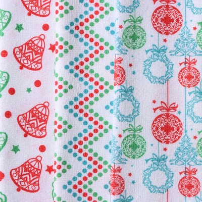 Салфетка для уборки Доляна «С Новым Годом», 3 шт, 220 г/м², 30×30 см, микрофибра