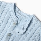 Комплект вязаный (джемпер, брюки, шапочка), цвет голубой, рост 62 см - фото 23521342