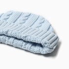 Комплект вязаный (джемпер, брюки, шапочка), цвет голубой, рост 62 см - фото 23521345