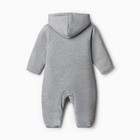 Комбинезон утепленный, цвет серый, рост 74 см - фото 27733774