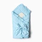 Конверт-одеяло с меховой вставкой, цвет голубой, размер 100х101 см - фото 11621651
