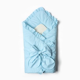 Конверт-одеяло (меховая вставка) А.2153, цвет голубой, р-р. 100х101