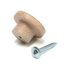 Ручка кнопка, 35 мм,  деревянная Y2, 1шт, Бук, 1шт - фото 23223549