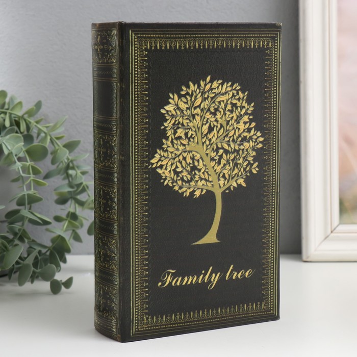 Сейф-книга дерево кожзам Семейное дерево 21х13х5 см