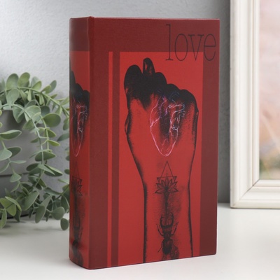 Шкатулка книга-сейф «Фига», дерево и искусственная кожа, с замком, 21×13×5 см