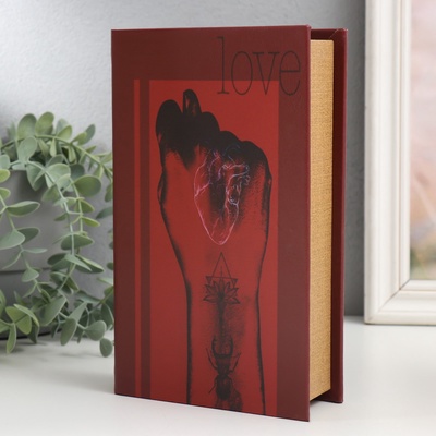 Шкатулка книга-сейф «Фига», дерево и искусственная кожа, с замком, 21×13×5 см