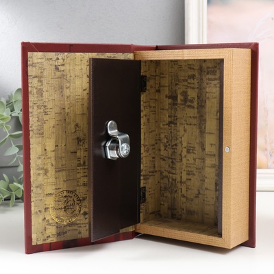 Шкатулка книга-сейф «Фига», дерево и искусственная кожа, с замком, 21×13×5 см