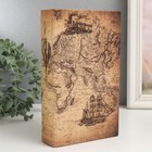 Сейф-книга дерево кожзам "Корабль в Индийском океане" 21х13х5 см - Фото 1