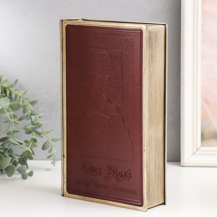 Шкатулка-книга металл, кожзам "Ван Гог. Горе длится вечно" 26х16х5 см