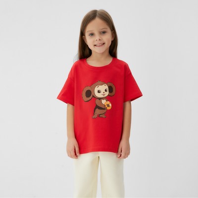 Футболка детская KAFTAN «Чебурашка», красная, размер 28, рост 86-92 см