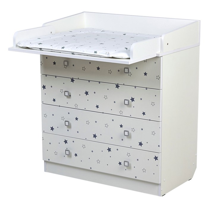 Комод пеленальный «Фея» 1580 «Звездное сияние», цвет белый