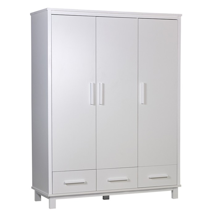 Шкаф трехсекционный Polini kids Simple 3415, с ящиками, белый - Фото 1