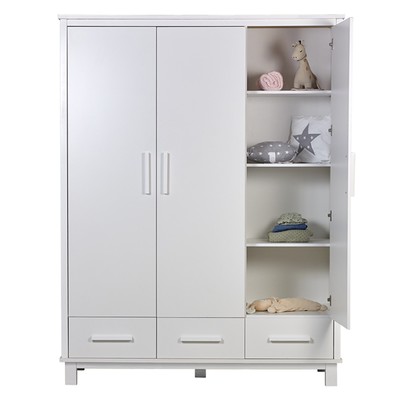 Шкаф трехсекционный Polini kids Simple 3415, с ящиками, белый