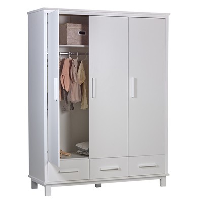Шкаф трехсекционный Polini kids Simple 3415, с ящиками, белый