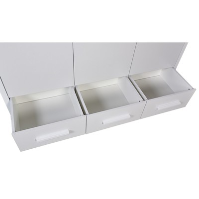 Шкаф трехсекционный Polini kids Simple 3415, с ящиками, белый