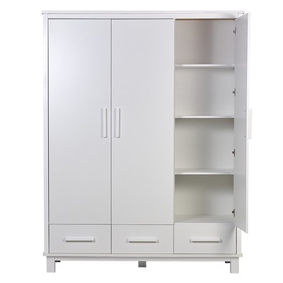 Шкаф трехсекционный Polini kids Simple 3415, с ящиками, белый