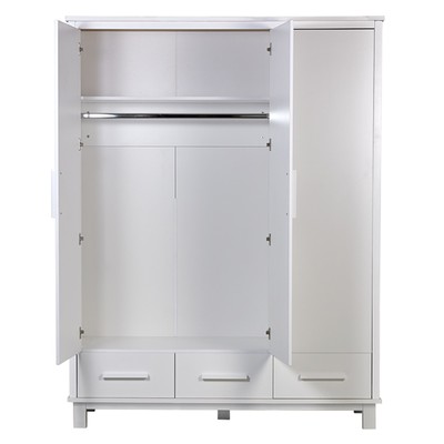 Шкаф трехсекционный Polini kids Simple 3415, с ящиками, белый