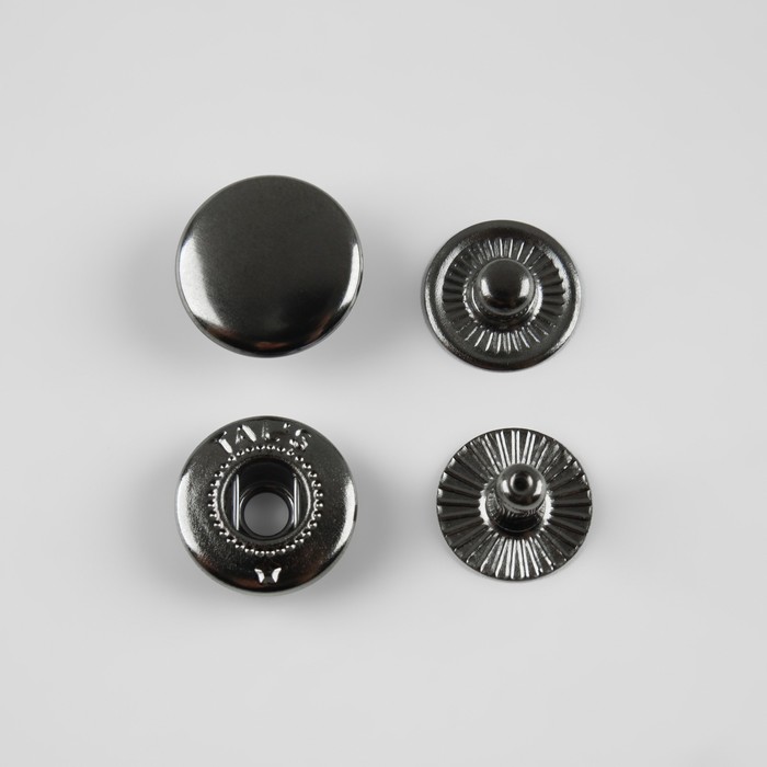 Кнопка установочная, Альфа, d = 12,5 мм, цвет чёрный никель