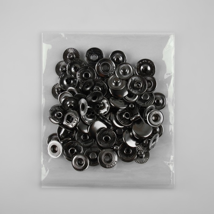 Кнопка установочная, Альфа, d = 12,5 мм, цвет чёрный никель