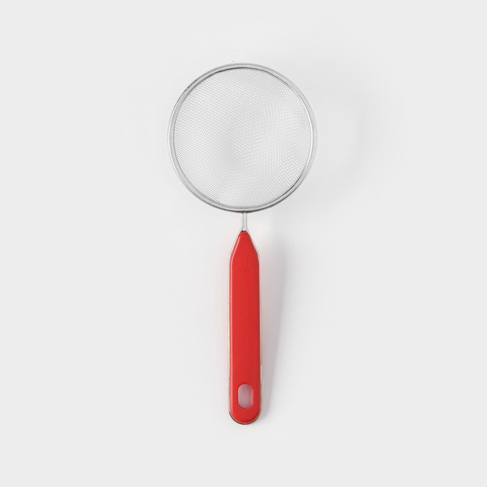 Сито с ручкой Доляна «Хозяюшка», d=10 см, цвет красный - фото 1907927559
