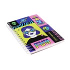 Записная книжка А6, 80 листов в клетку на гребне Crazy neon, обложка мелованный картон, блок офсет 60 г/м2, МИКС - фото 8101215