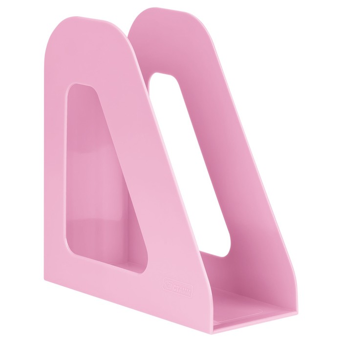 Лоток для бумаг вертикальный СТАММ "Фаворит", розовый, ширина 90 мм - Фото 1