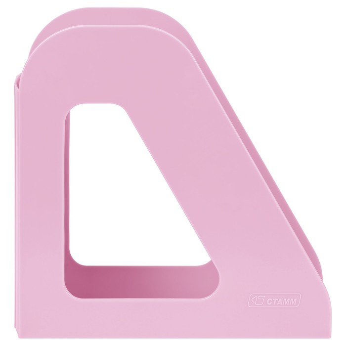 Лоток для бумаг вертикальный СТАММ "Фаворит", розовый, ширина 90 мм