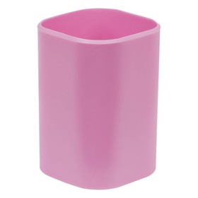 Подставка-стакан СТАММ 'Фаворит', пластиковая, квадратная, розовая